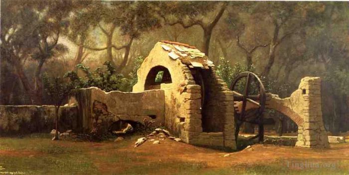 Elihu Vedder Oil Painting - The Old Well Bordighera