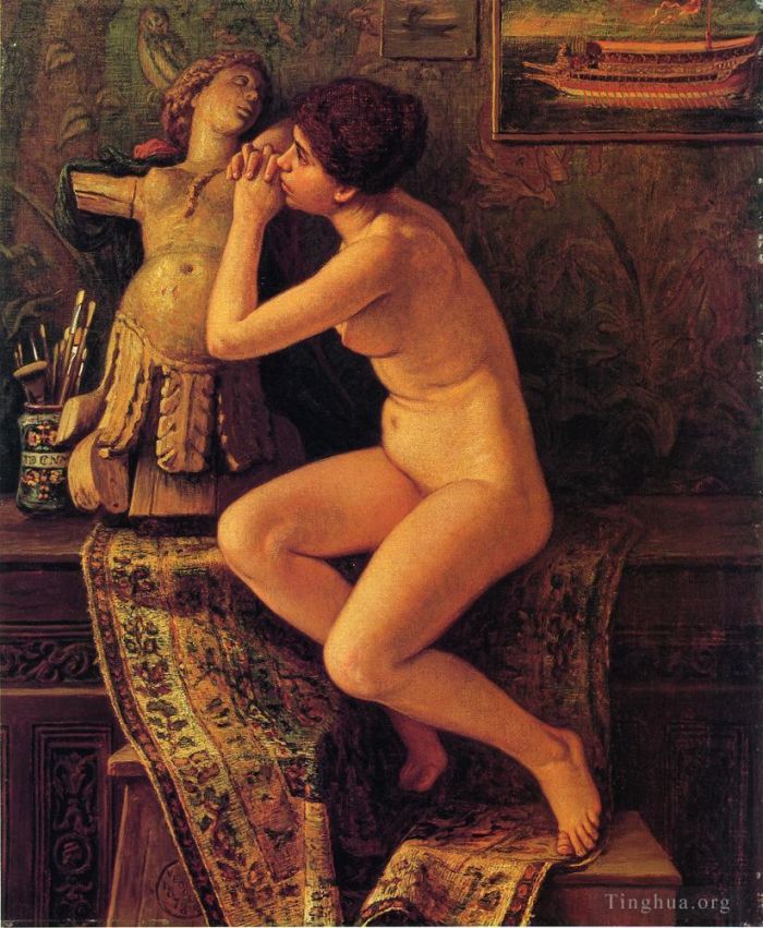 Elihu Vedder Oil Painting - The Venetian Model