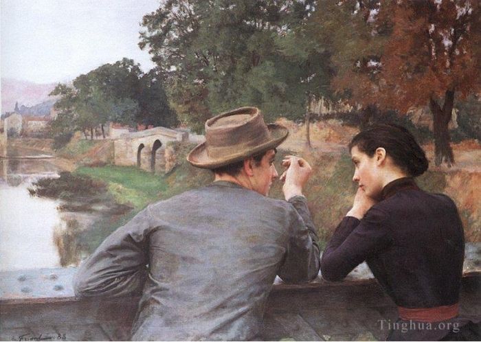 Emile Friant Oil Painting - Les Amoureux