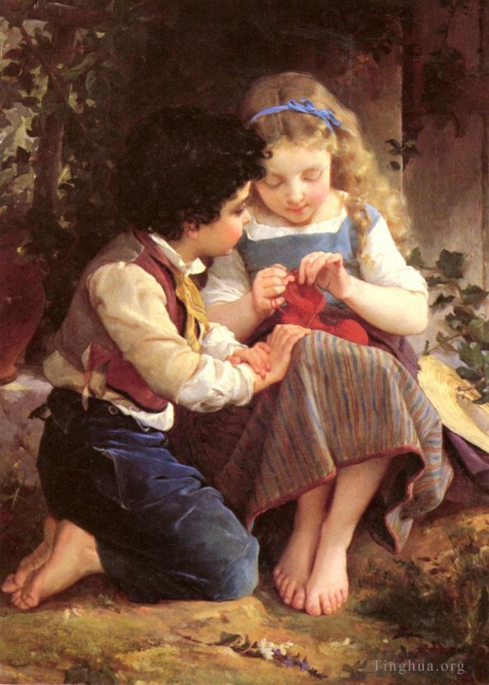 Emile Munier Oil Painting - A Special Moment