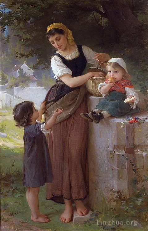 Emile Munier Oil Painting - May i have one too
