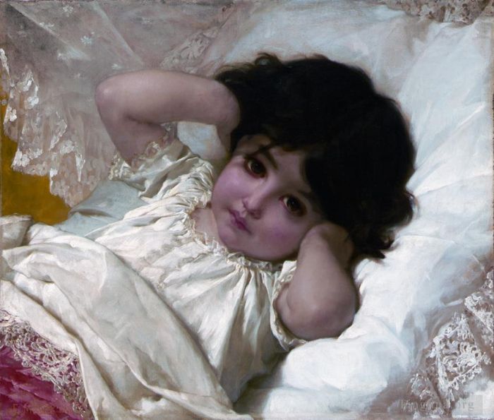 Emile Munier Oil Painting - Portrait de marie louise