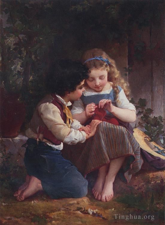 Emile Munier Oil Painting - Special moment