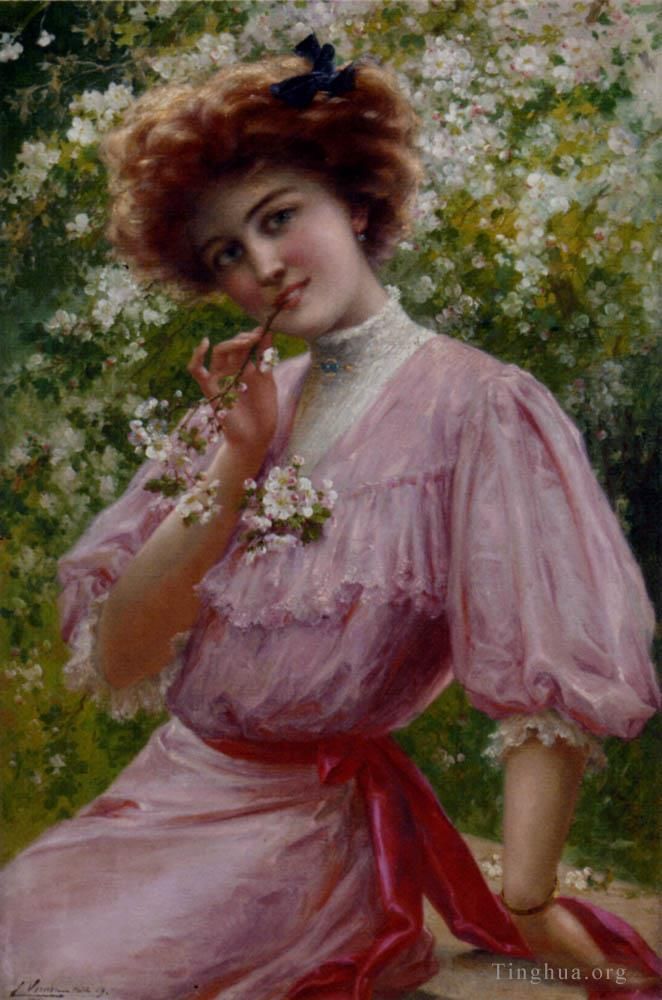 Emile Vernon Oil Painting - Pretty In Pink