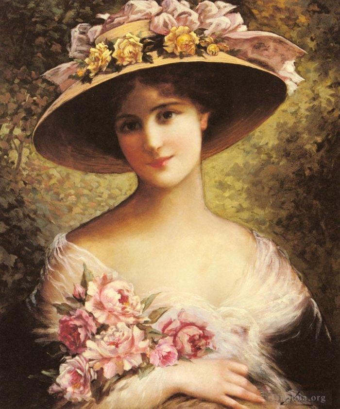 Emile Vernon Oil Painting - The Fancy Bonnet
