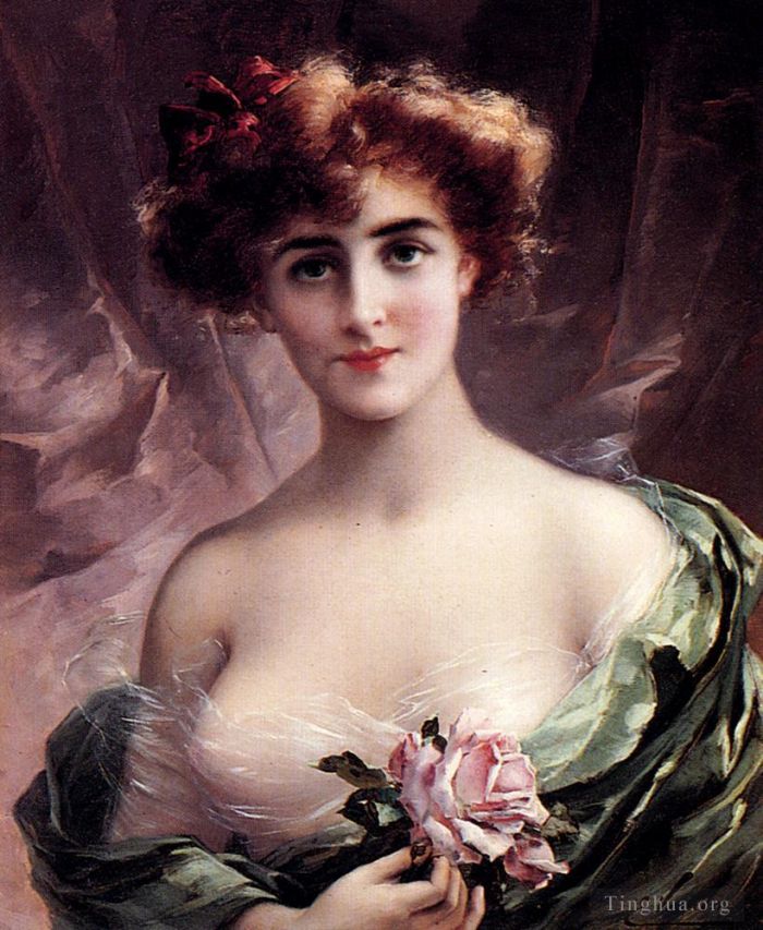 Emile Vernon Oil Painting - The Pink Rose
