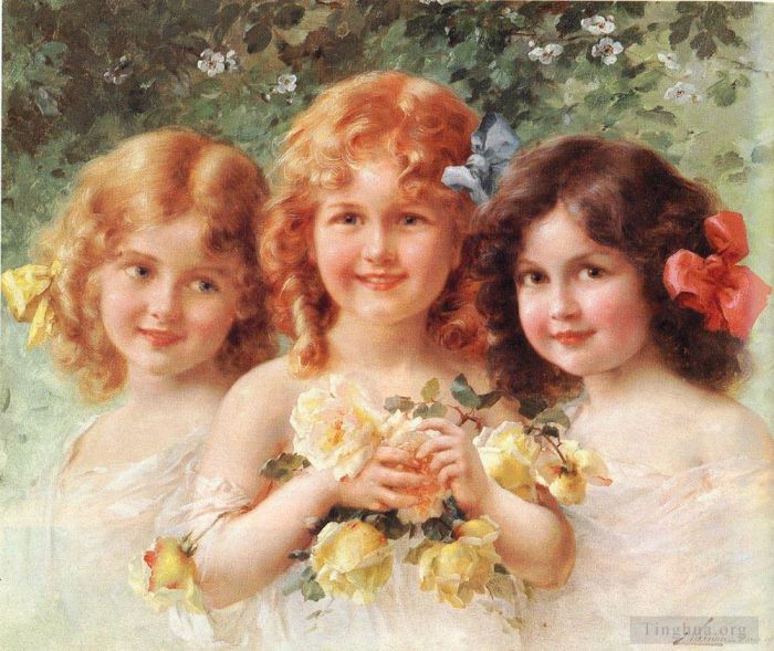 Emile Vernon Oil Painting - Three Sisters