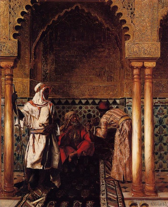 Rudolf Ernst Oil Painting - An Arab Sage