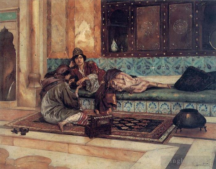 Rudolf Ernst Oil Painting - The Manicure