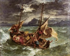 Artist Eugene Delacroix's Work - Christ on the Lake of Gennezaret