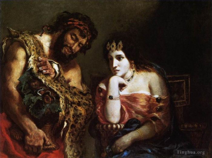 Eugene Delacroix Oil Painting - Cleopatra and the Peasant