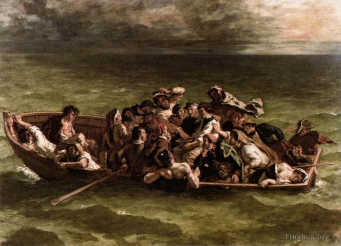 Eugene Delacroix Oil Painting - Shipwreck of Don Juan