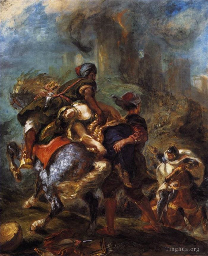 Eugene Delacroix Oil Painting - The Abduction of Rebecca