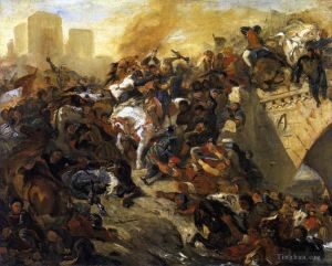 Artist Eugene Delacroix's Work - The Battle of Taillebourg draft