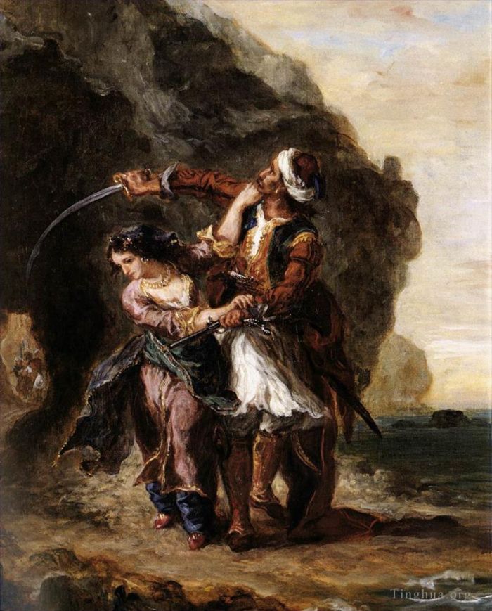 Eugene Delacroix Oil Painting - The Bride of Abydos