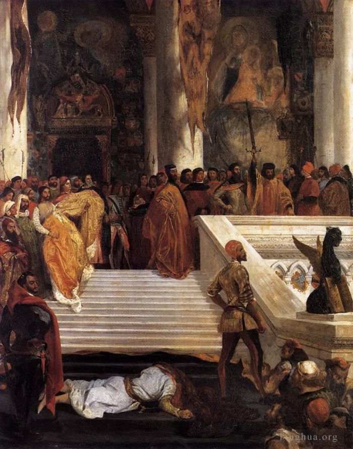 Eugene Delacroix Oil Painting - The Execution Doge Marino Faliero