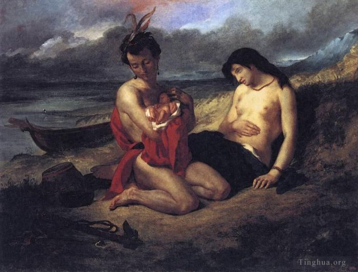 Eugene Delacroix Oil Painting - The Natchez