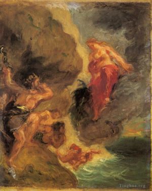 Artist Eugene Delacroix's Work - Winter Juno And Aeolus