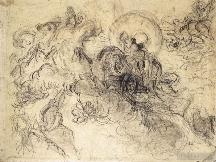 Eugene Delacroix Various Paintings - Apollo Slays Python sketch