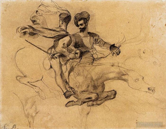 Eugene Delacroix Various Paintings - Illustration for Goethes Faust