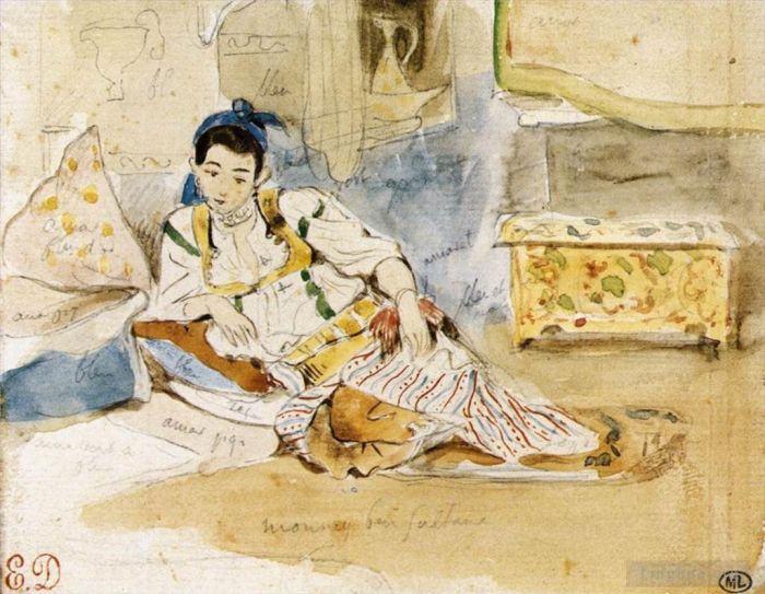 Eugene Delacroix Various Paintings - Mounay ben Sultan