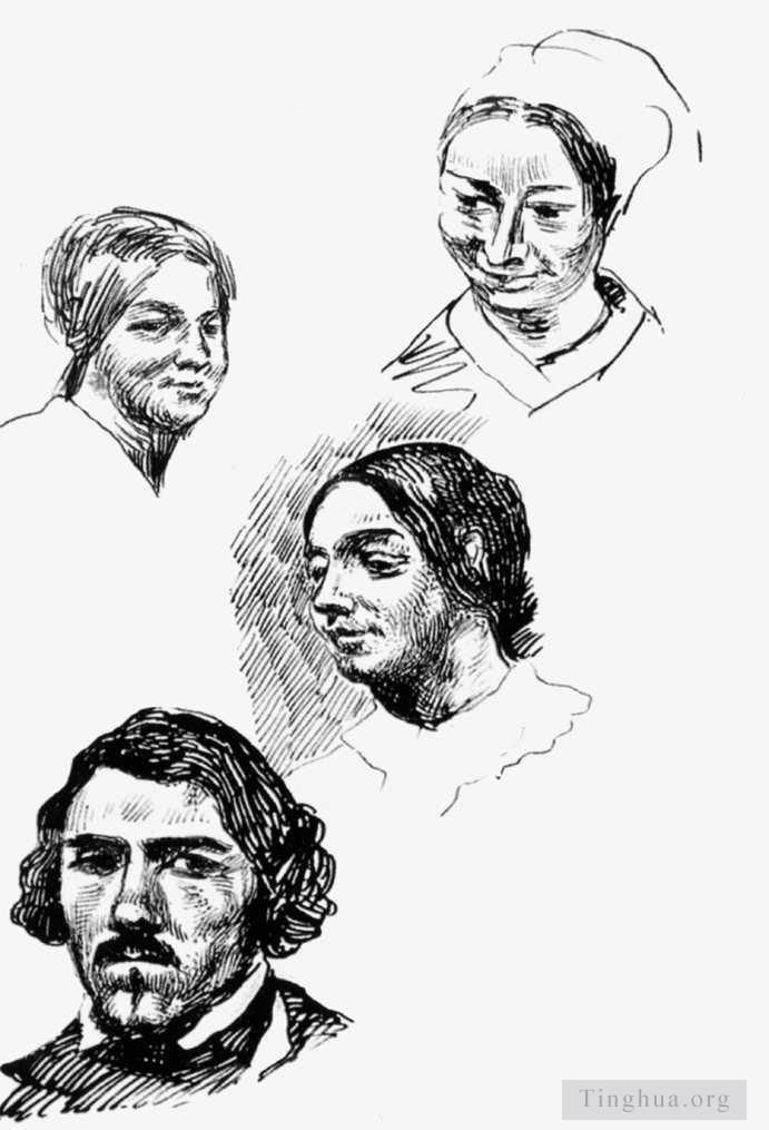 Eugene Delacroix Various Paintings - Page of a sketchbook