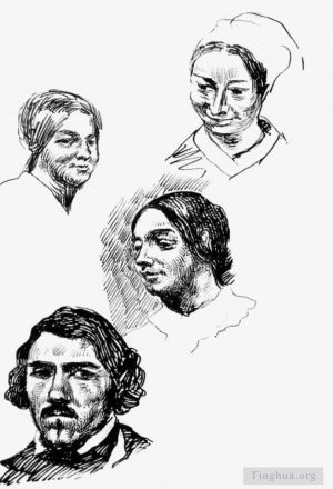 Artist Eugene Delacroix's Work - Page of a sketchbook