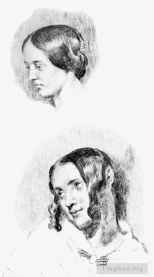 Eugene Delacroix Various Paintings - Study for Jenny Le Guillou and Josephine de Forget