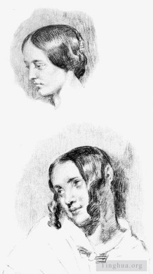 Artist Eugene Delacroix's Work - Study for Jenny Le Guillou and Josephine de Forget