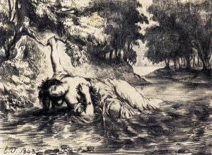 Artist Eugene Delacroix's Work - The Death of Ophelia