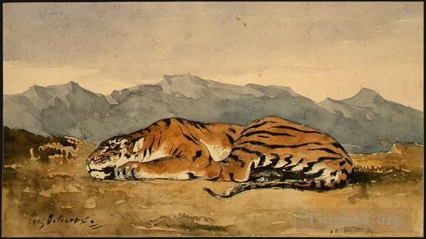 Eugene Delacroix Various Paintings - Tiger 1830