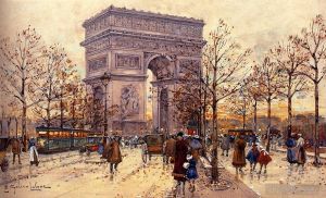 Artist Eugène Galien-Laloue's Work - Arc De Triomphe Parisian