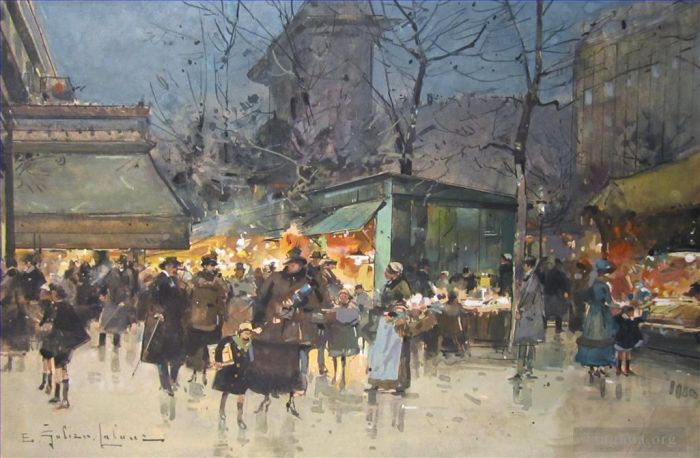 Eugène Galien-Laloue Various Paintings - Grand Boulevards