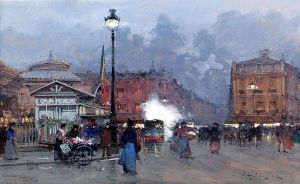 Artist Eugène Galien-Laloue's Work - La Bourse Paris Parisian