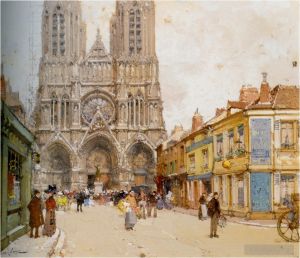 Artist Eugène Galien-Laloue's Work - La Cathedrale de Reims