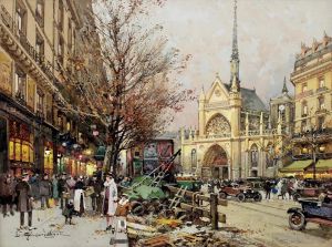 Artist Eugène Galien-Laloue's Work - Late Afternoon Boulevard de Magenta