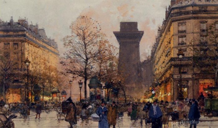 Eugène Galien-Laloue Various Paintings - Les Grands Boulevards A Paris Parisian