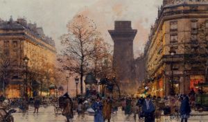 Artist Eugène Galien-Laloue's Work - Les Grands Boulevards A Paris Parisian