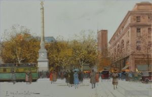 Artist Eugène Galien-Laloue's Work - Paris Place du Chatelet
