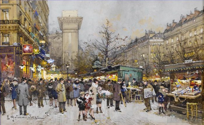 Eugène Galien-Laloue Various Paintings - Paris Porte Saint Denis 5