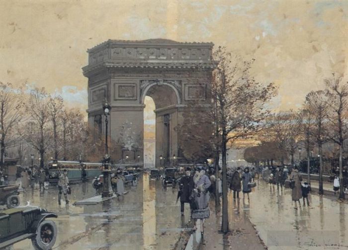 Eugène Galien-Laloue Various Paintings - The Arc de Triomphe Paris Parisian