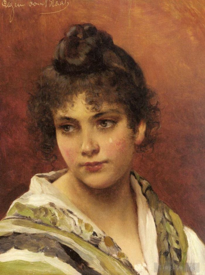 Eugene de Blaas Oil Painting - A Young Beauty lady
