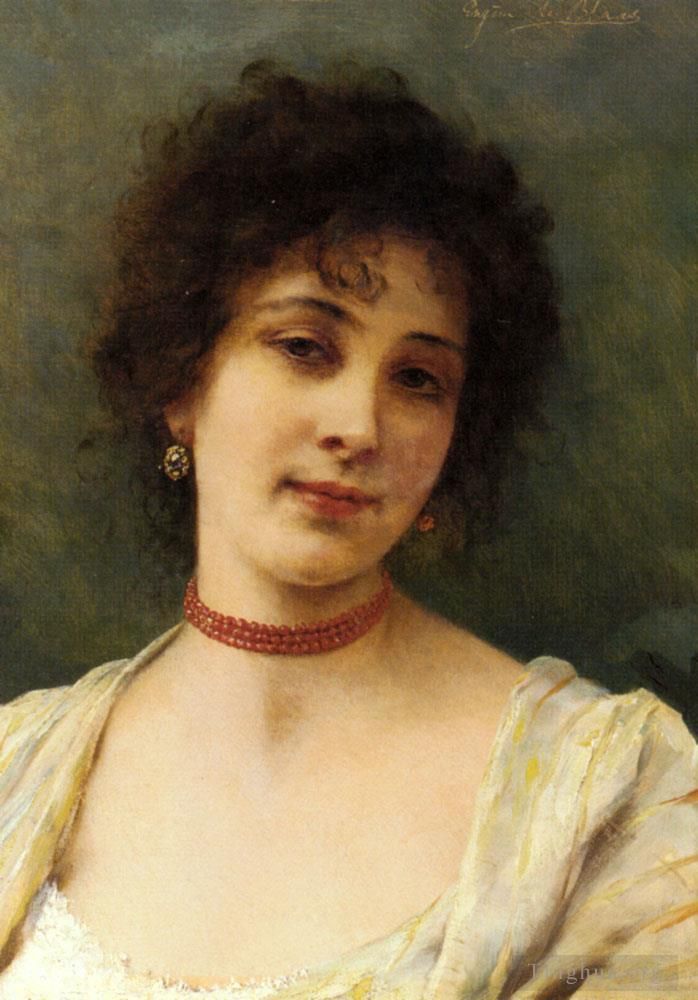 Eugene de Blaas Oil Painting - An Elegant Lady lady