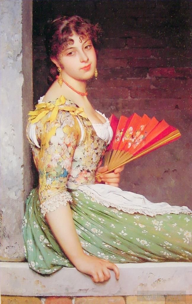 Eugene de Blaas Oil Painting - Daydreaming lady