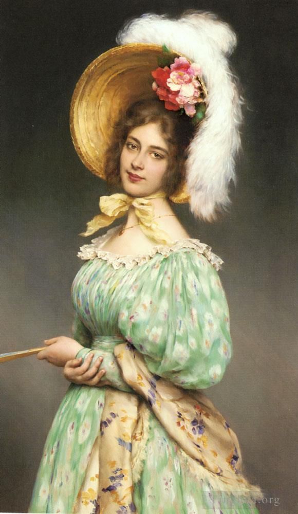 Eugene de Blaas Oil Painting - Musette lady