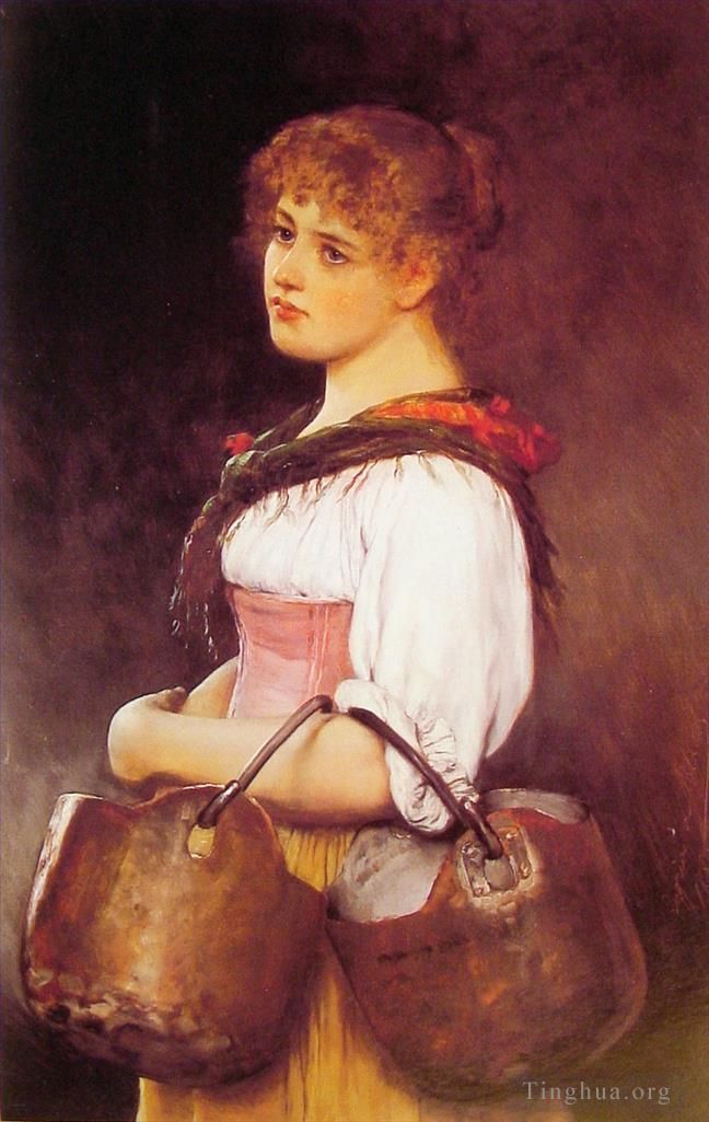 Eugene de Blaas Oil Painting - The Milkmaid lady
