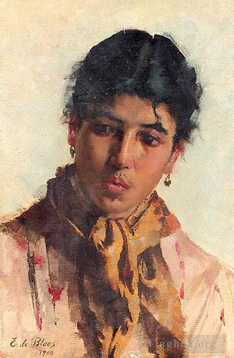 Eugene de Blaas Oil Painting - Von Portrait of a Woman lady