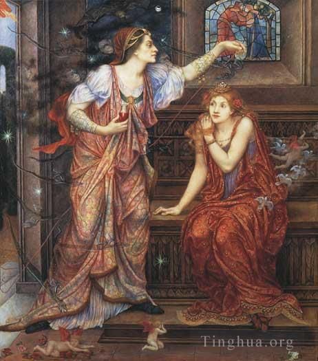 Evelyn De Morgan Oil Painting - Queen Eleanor and Fair Rosamund