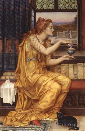 Evelyn De Morgan Oil Painting - The Love Potion