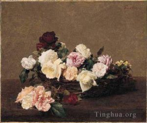 Artist Henri Fantin-Latour's Work - A Basket of Roses